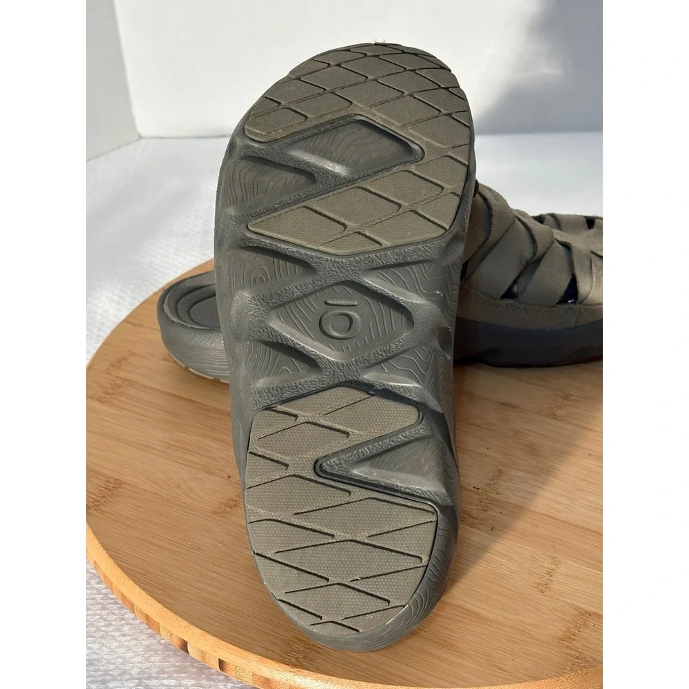 Oboz Campster Mens 11 Suede Woven Slide Sandals Taupe Olive Hiking Clogs
